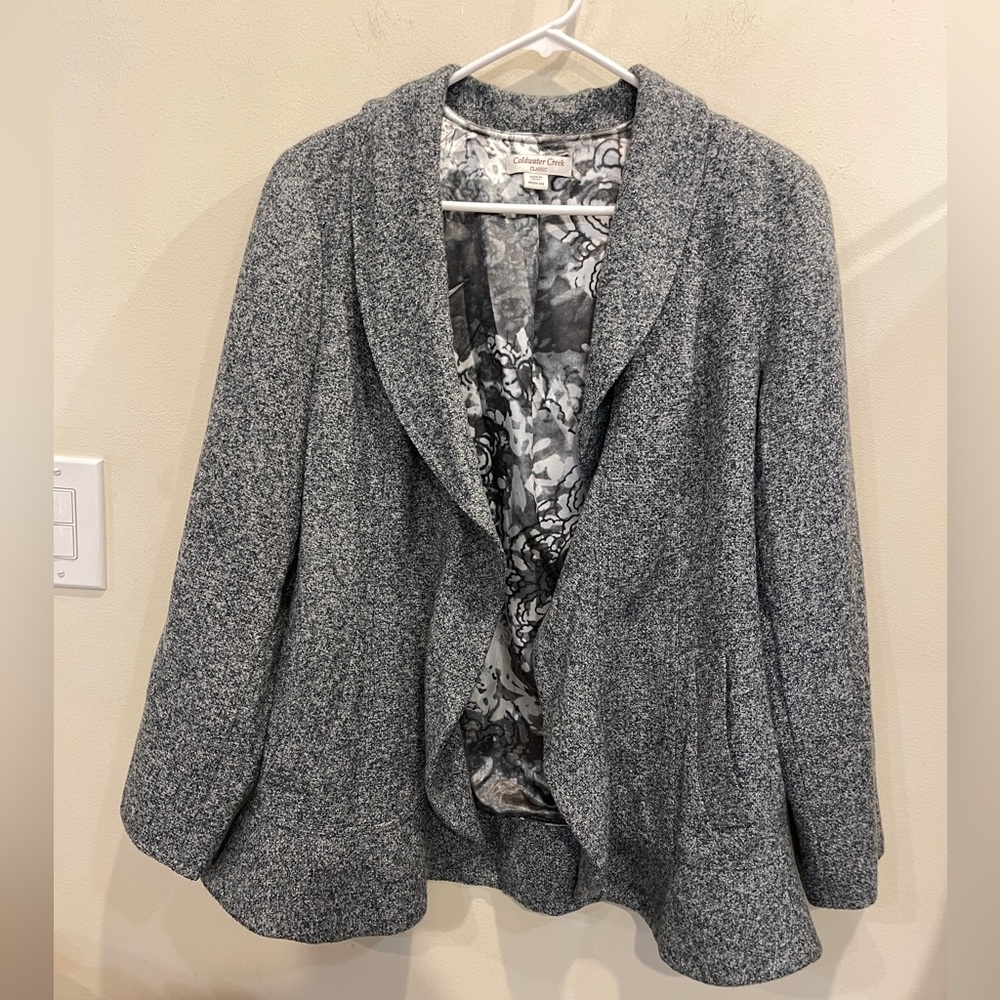 Coldwater Creek Classic Tweed Blazer Jacket